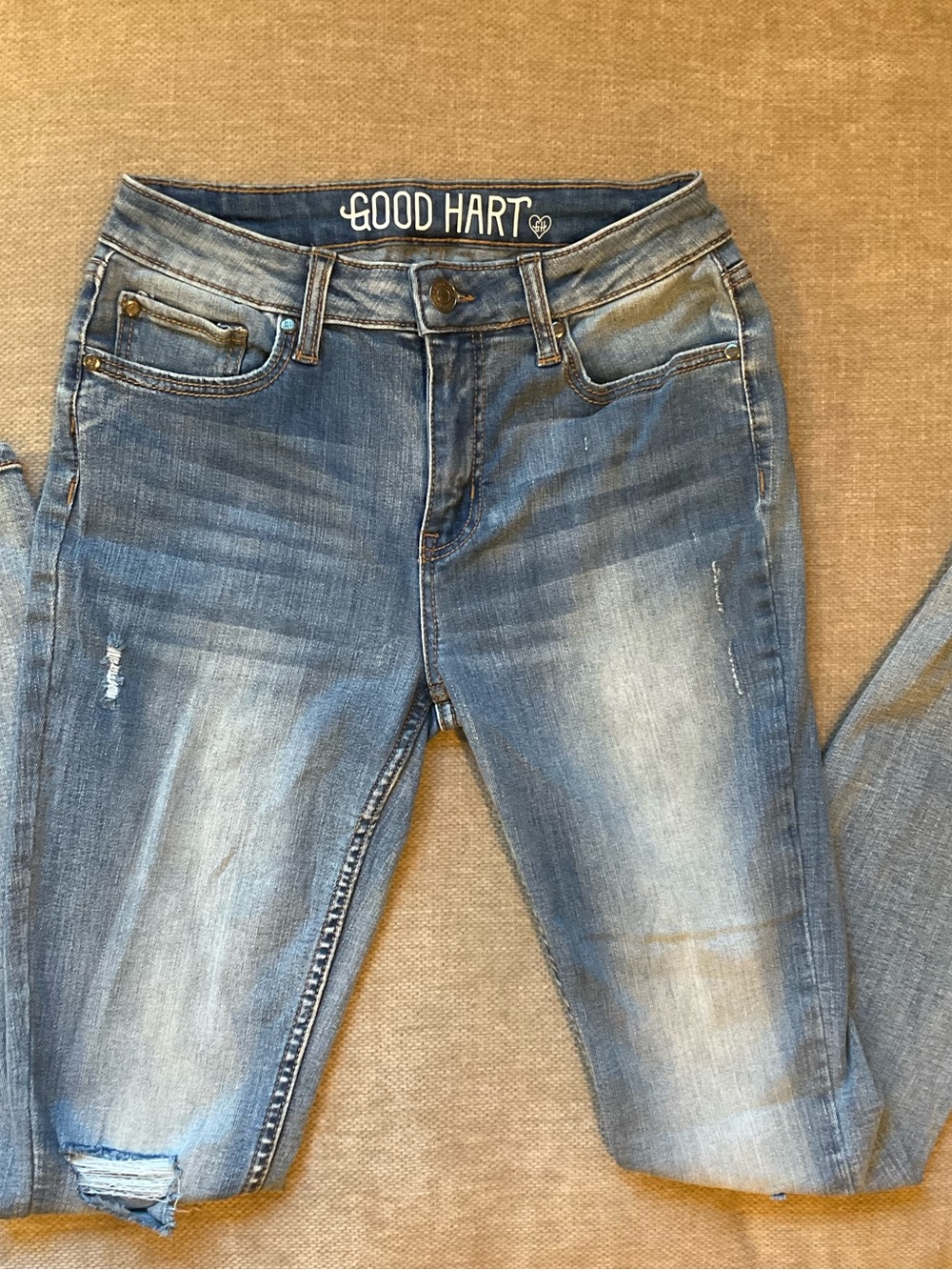 Women's Blue Distressed Somerset Skinny Jeans By Good Hart